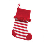 Red and White Stripe Knit Stocking