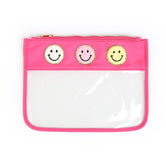 Varsity Letter Clear Zippered Pouch Bag -SMILEY 😃