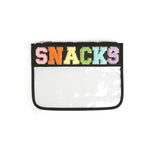 Varsity Letter Clear Zippered Pouch Bag - SNACKS