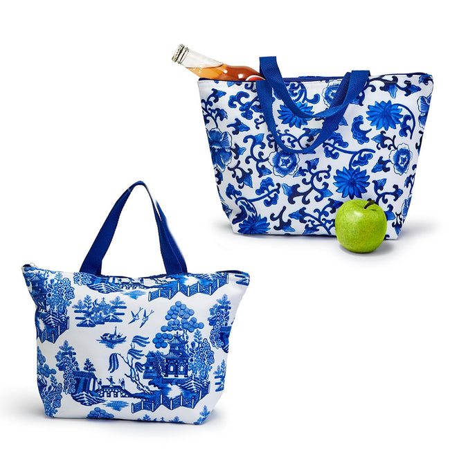 CHINOISERIE THERMAL LUNCH TOTE - Blue Floral