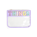 Varsity Letter Clear Zippered Pouch Bag - THINGS