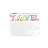 Varsity Letter Clear Zippered Pouch Bag - TRAVEL