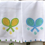 Colorful Tennis Racquet Tea Towel - TURQUOISE