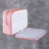 Waffle Weave Cosmetic Bag - Blush Pink