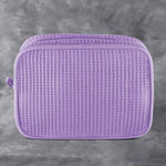 Waffle Weave Cosmetic Bag - Lavender - Pistachios Monogram Embroidery