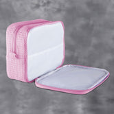 Waffle Weave Cosmetic Bag - Pink